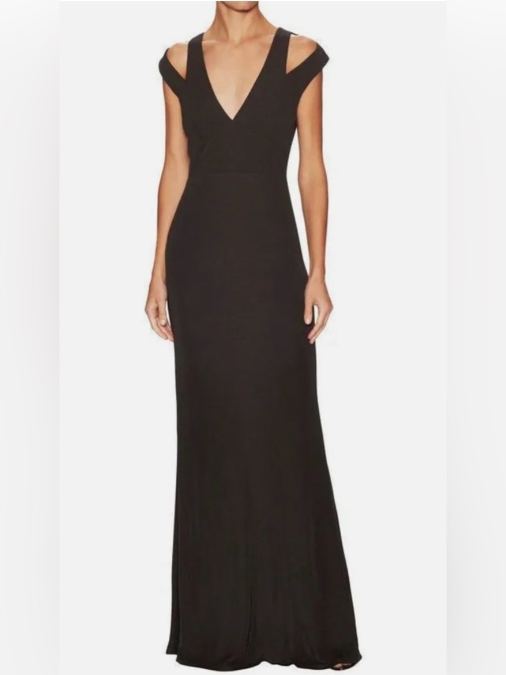 New with tags ABS by Allen Schwartz Matte Jersey Plunging V-Neck Sheath Gown